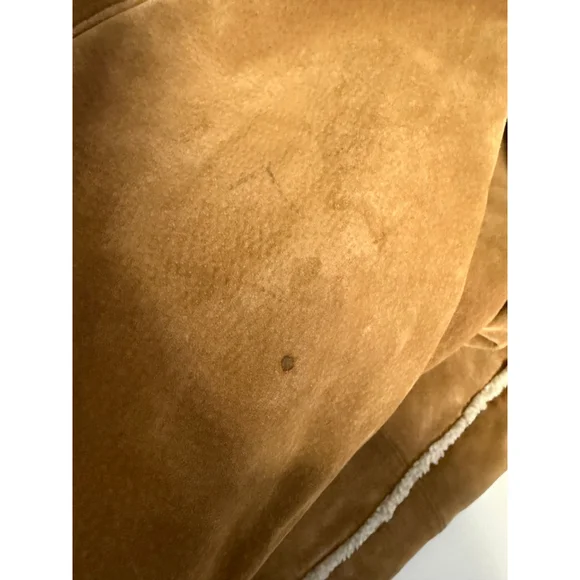 St Johns Bay Coat Women’s L Washable Suede Sherpa Lined Faux Shearling Vintage - Picture 14 of 16